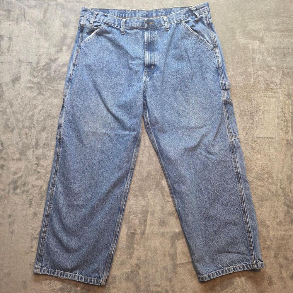 RK Brand Carpenter Jeans Mens 44x29 Blue Medium Wash Relaxed Wide Leg Denim